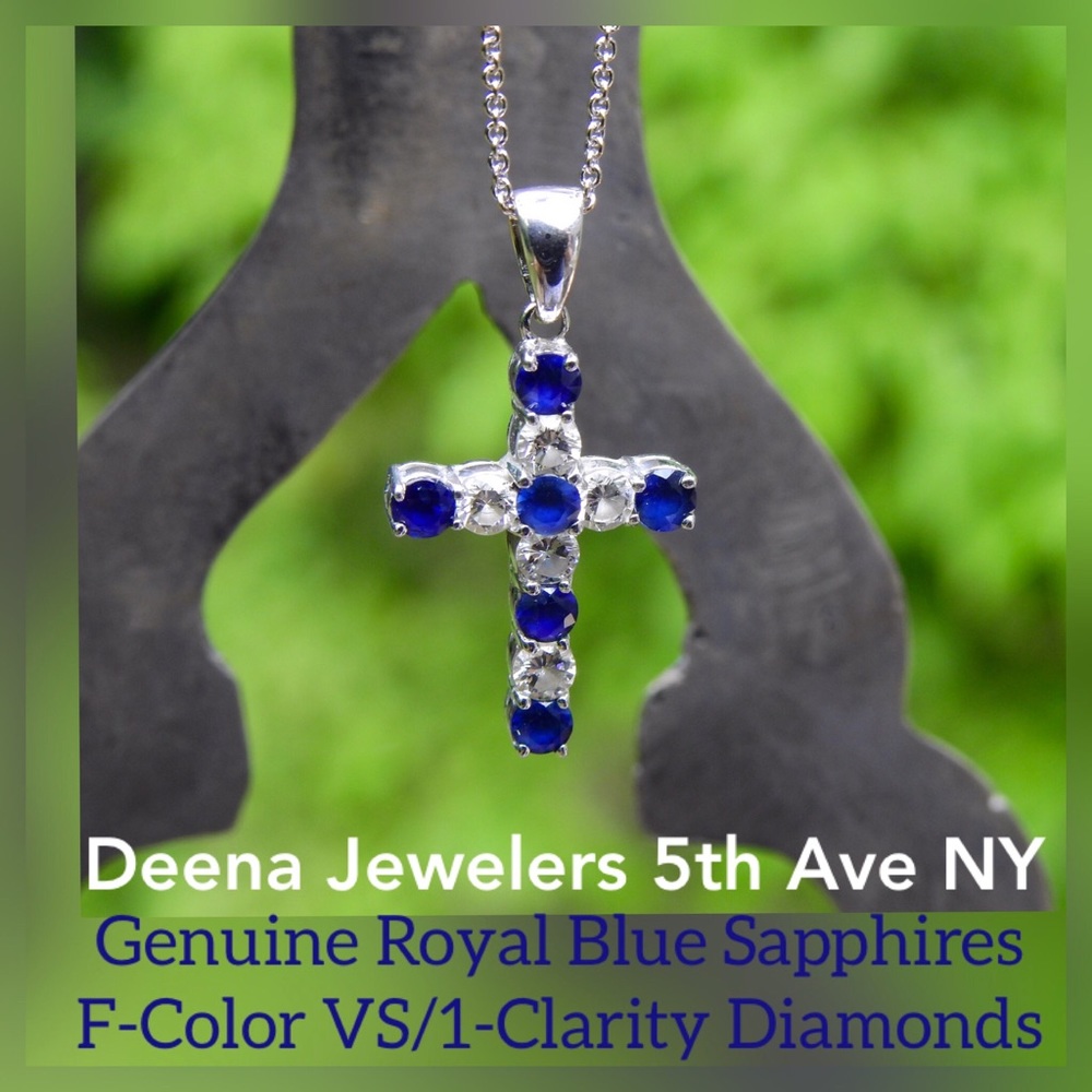 Marked -20% 1.95ct F/VS-1 Diamonds Sapphires 18K!